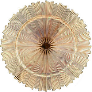 Assiette de chargeur de nourriture et de dessert Design antique Assiette de chargeur de restauration rapide gravée couleur or en métal de haute qualité à bas prix - Product Image 5