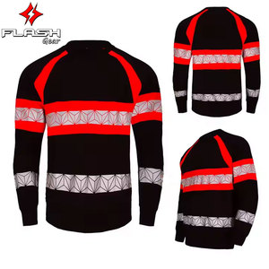 Jersey de bloque de color de alta visibilidad, Camisa de algodón de seguridad, suéter de cuello redondo, manga larga reflectante, ropa de trabajo de alta visibilidad, sudadera - Product Image 4