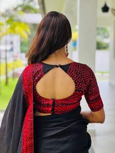 Sari de Seda Negro Exclusivo de Diseñador para Bodas y Fiestas con Bordado de Lentejuelas para Mujer, Proveedor de Surat - Product Image 2