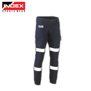 Pantalones de trabajo de algodón Tiras reflectantes de alta visibilidad Ropa DE TRABAJO transpirable Pantalones cargo para construcción al aire libre - Product Image 3