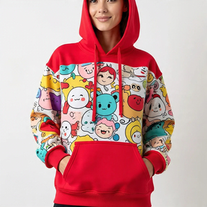 Sweat à capuche Tie Dye surdimensionné pour femmes, sweat à capuche à épaules tombantes, coupe ample, sweat à capuche personnalisé à sublimation pour femmes - Product Image 4