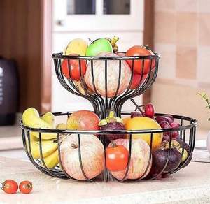 Nouveauté Panier de rangement rond en résine décorative Art déco avec poignée pour la cuisine - Product Image 5