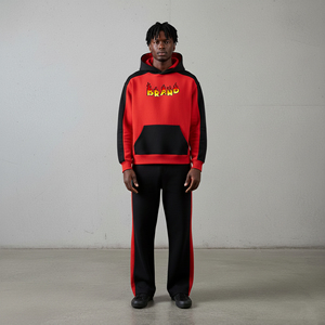 Conjunto Deportivo de Dos Piezas de Alta Calidad, Personalizado con Impresión en Dos Tonos, Sudadera con Capucha y Pantalones Deportivos de Poliéster/Algodón - Product Image 3