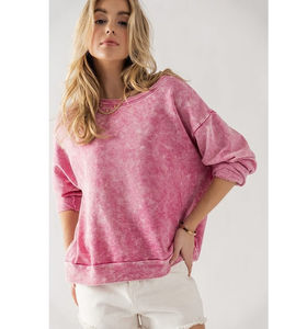 Sudadera de Diseño Personalizado, Tejido Grueso 100% Algodón, 200GSM, Lavado al Sol, Cuello Redondo, Unisex, Lavado Ácido, Transpirable - Product Image 5