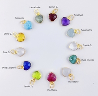 Collier pendentif en forme de coeur en Quartz Citrine 10mm boucle d'oreille en cuivre plaqué or à facettes minuscule faisant des breloques pour les enfants