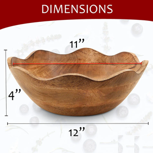 Cuencos de madera de mango Cuencos de alta calidad para utensilios de cocina y artículos para el hogar Ensalada japonesa y sopa Cuenco de madera Centro de mesa India - Product Image 2