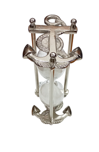 Silver Ship Wheel White <b>Sandtimer</b> Hot Selling Decorative Personalized Hourglass Metal Rust Free <b>Sandtimer</b> Nautical Gift Items - Product Image 6