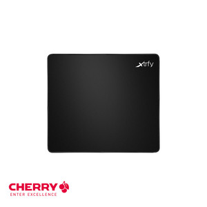 Original CHERRY XTRFY GP2 Large Black Fabric Gaming Mouse Pad (460 x 400 x 4mm) Stitched Edges Non-Slip Base Machine-Washable - Product Image 1