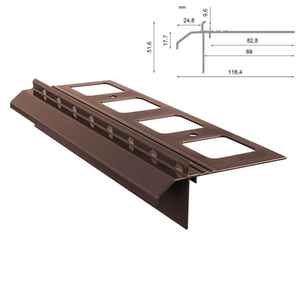 Renoplast ®   Perfil de aluminio para aleros K20R, acabados para terrazas y balcones, suelos de resina, sistemas de drenaje - Product Image 5