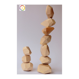 Hot Sale Cheap Price Eco-Friendly Painted Natural Color Wooden Balancing Blocks Tumi Ishi Stacking Toy for Kids Vietnam - Product Image 1