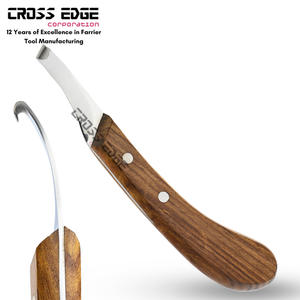 Manche en bois professionnel couteau à sabot outil maréchal-ferrant lame droite en acier inoxydable rasoir tranchant coupe sabots outil d'entretien des sabots - Product Image 1