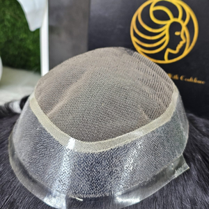 Australie dentelle cheveux Patch pour hommes 100% cheveux humains pleine tête toupet facile à porter hommes perte de cheveux Solution avec colle/ruban adhésif - Product Image 4