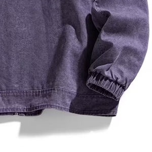 Veste en jean denim 2025 nouveauté violet hommes nouveau Style coton mode bleu hommes décontracté lavage à l'acide veste en jean avec Logo personnalisé - Product Image 6