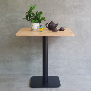 Minimalist <b>Wood</b> <b>Top</b> Dining <b>Table</b> with Square Iron Base 70cm Square Assembled for Kitchen Use-CFD68151 - Product Image 3