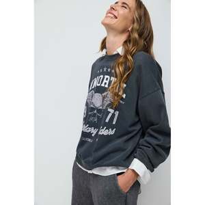 Sweat-shirt oversize imprimé effet délavé - Product Image 2