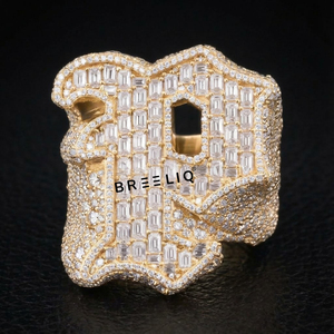 Stylish 925 <b>Silver</b> Hip Hop <b>Mens</b> <b>Ring</b> Featuring Baguette Lab Grown Diamonds Ideal for Wedding Engagement or Party Wear - Product Image 2