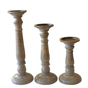 เชิงเทียนไม้ทำด้วยมือสไตล์ใหม่หรูหราตกแต่งเสาโลหะด้วยไม้มะม่วงธรรมชาติใช้ในบ้าน - Product Image 6