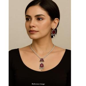 Magnifique collier plaqué or Moissanite Polki ensemble boucles d'oreilles pour femmes bijoux de créateur en plaqué or pour mariage et fête - Product Image 1