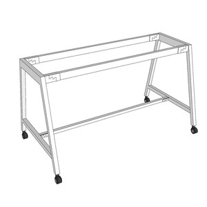 CFOS003 Pieds de bureau mobiles en métal au design minimaliste pour bureaux de 140x70cm, revêtement poudré - Product Image 3