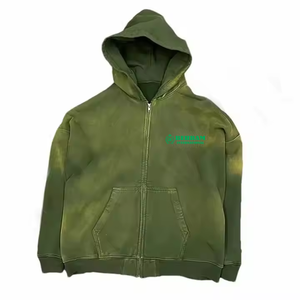 Sweat à capuche zippé imprimé 2026 en molleton 100 % coton / French Terry, séchage rapide, respirant, vente en gros, personnalisé, unisexe, coupe classique - Product Image 2