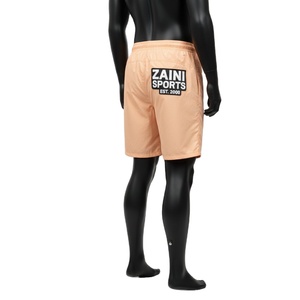 Pantalones cortos cortavientos para hombre, ligeros, de tela tejida de poliéster y nailon, color melocotón, logotipo personalizado con transferencia térmica, pantalones cortos para hombre de secado rápido - Product Image 5