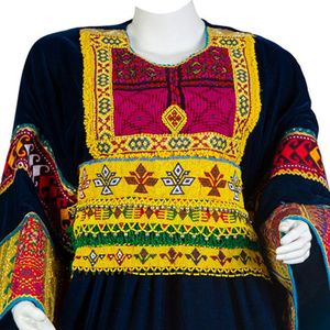 Banjara Tribal Ethnic Afghani Dress Best Quality Contrast Color <b>Ankle</b> Length Long Sleeve Vintage Casual Modern Customizable - Product Image 2