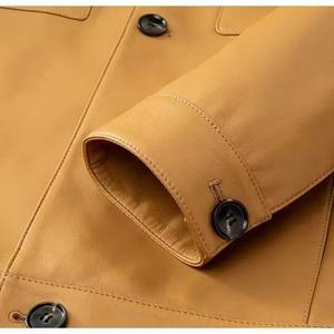 Nueva chaqueta de invierno de moda para hombre, abrigo de cuero PU resistente al desgaste con solapa, Material de lona para motociclistas - Product Image 5