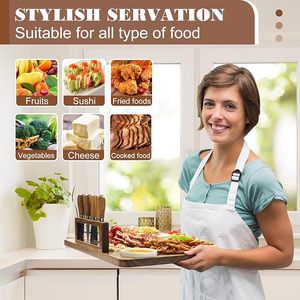 Bandeja o Plato de Servir de Bambú Ligero de Alta Calidad, Regalo Perfecto para Inauguración de Casa, Aniversario, Boda, Fiesta de Navidad - Product Image 5