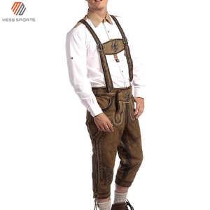 Lederhosen autrichiens allemands en tissu peigné respirant à séchage rapide, avec cordon de serrage, longueur genou, aspect vintage, shorts en cuir pour hommes - Product Image 4
