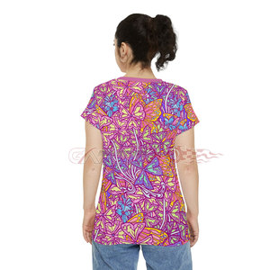 Camiseta Sublimada para Mujer, Corte Holgado, Ligera, Tela de Poliéster/Algodón, Transpirable, con Estampado Personalizado, Secado Rápido - Product Image 5