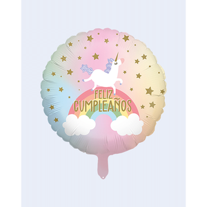 Globo de fiesta con diseño de unicornio de feliz cumpleaños, 45 cm, paquete de 12 unidades - Product Image 1