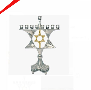 เชิงเทียนสีเงินสำหรับตกแต่งแบบสำเร็จ9สาขา Hanukkah - Product Image 4