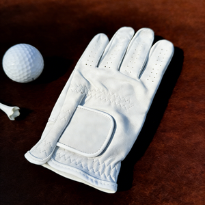 Gant de golf en cuir blanc Cabretta avec logo personnalisé pour homme et femme, main gauche, tailles S, M, L IVA-C-G-16 - Product Image 2