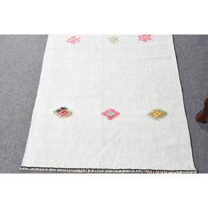 Alfombra de lana blanca moderna de 2,5x9,3 pies, área grande, diseño de retazos rectangulares turcos para decoración para sala de estar para adolescentes - Product Image 4