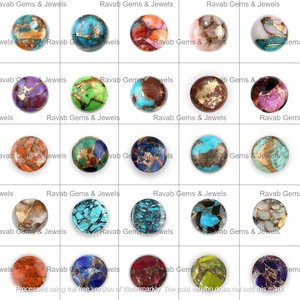 Haute qualité 12mm poli naturel Mohave vert cuivre Turquoise pièce Briolette lisse pierre précieuse en vrac pour la fabrication de bijoux - Product Image 2