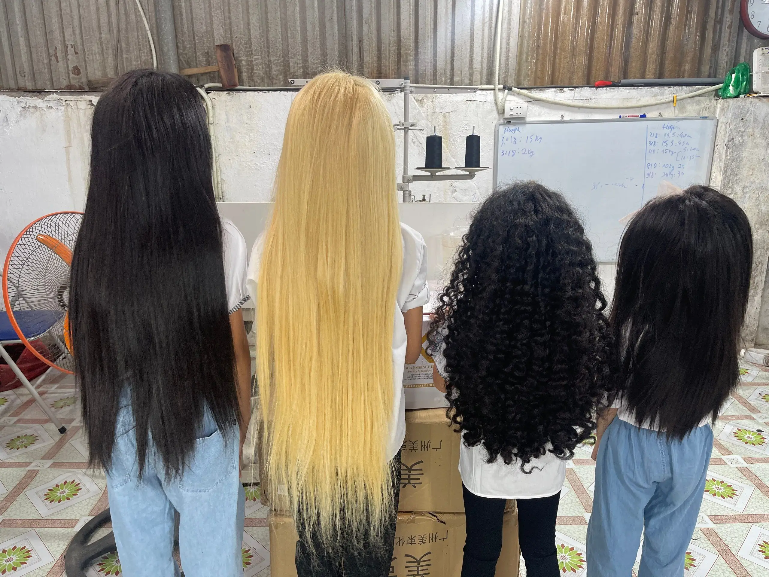 Factory Price Human Hair Wig Unprocessed Raw Virgin hair Vietnamese Human Hair Extensions  Genius Weft Machine Double Weft