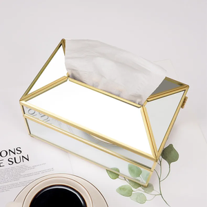 Soporte de pañuelos de vidrio de latón de lujo hecho a mano indio diseño personalizado ecológico impermeable multiusos exportador mayorista - Product Image 4