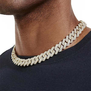 Luxury 925 Sterling <b>Silver</b> <b>Cuban</b> <b>Chain</b> Necklace with Moissanite Diamond - Product Image 4
