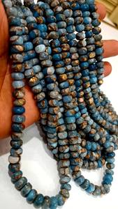 8mm Naturel Gris Huître Cuivre Turquoise Rondelle Pierres Précieuses Perles Plaine Pierre Lisse pour Bijoux 8 Pouces Longs Brins - Product Image 5