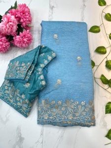 Amazing Crush Avec Fil Broderie Saree Femme Mode Achats En Ligne Fabricant Et Fournisseur De Surat Au Taux Le Plus Bas - Product Image 2