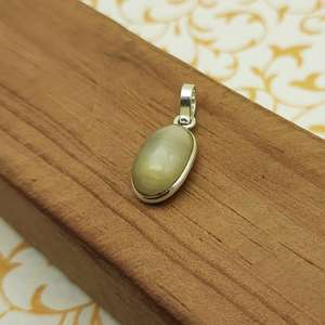 Elegante colgante de ojo de gato de Plata de Ley 925 hecho a mano 925 Plata Oval Flatback cabujón bisel ajuste declaración joyería para - Product Image 1