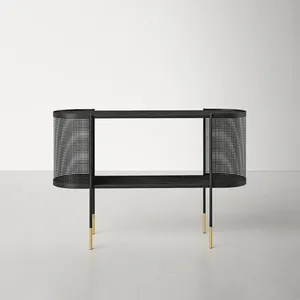 Tables basses en fer métallique et tables de vente chaudes de console Enduit noir encadré de table de dessus en métal Élégant pour l'utilisation à la maison d'hôtel - Product Image 2