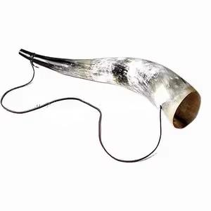 Eco-Friendly Polished Norse Blowing <b>Horn</b> From Natural <b>Buffalo</b> <b>Horn</b> with Leather Straps-Feng Shui & Religious Style - Product Image 4