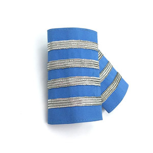 Charretera de rango ceremonial Charreteras ceremoniales personalizadas Color azul cielo y 4 barras de plata Charretera de rango - Product Image 1