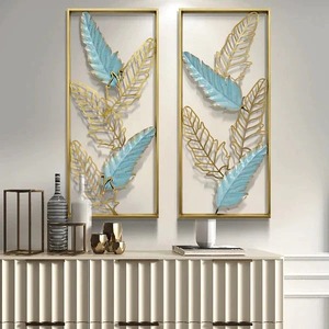Double panneau d'art mural en métal forgé artisanal pour la décoration intérieure et extérieure. - Product Image 1