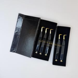 Pestañas Antiestáticas GETUP BROSONS IMPEX de Acero Inoxidable, Color Negro Liso con Punta Dorada y Diseño de Corona Recortada, 10 mm - Product Image 5