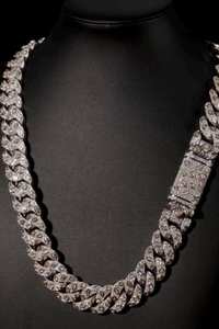 Luxury Iced Out Rhodium Plated Moissanite Cuban <b>Chain</b> Necklace VVS1 Orthodox Hip Hop Jewelry for Party Gift - Product Image 3