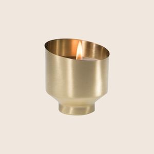 Luxurious High Quality Pure Brass Candle <b>Jar</b> with Cut Shape Design Decorative Candle Vessels - Product Image 6