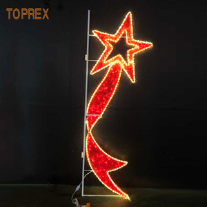 Toprex Decoraciones comerciales de Navidad Led Street Motif Star Light Pole Luces de poste de Navidad al aire libre <span class=keywords><strong>para</strong></span> vacaciones de Acción de Gracias - Product Image 3