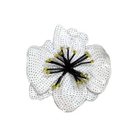 Broderie de paillettes perlées faites à la main fleur tissu Patch vêtements chapeau décoration bricolage accessoires grand Patch Patch trou Applique